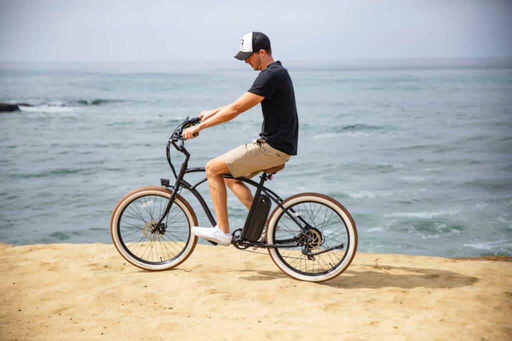 electric-bike-pleasure-riding-man-beach